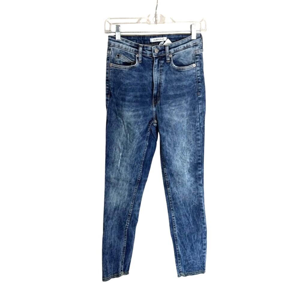 Calvin Klein Acid Wash Skinny Jeans 80s Retro High Rise 28